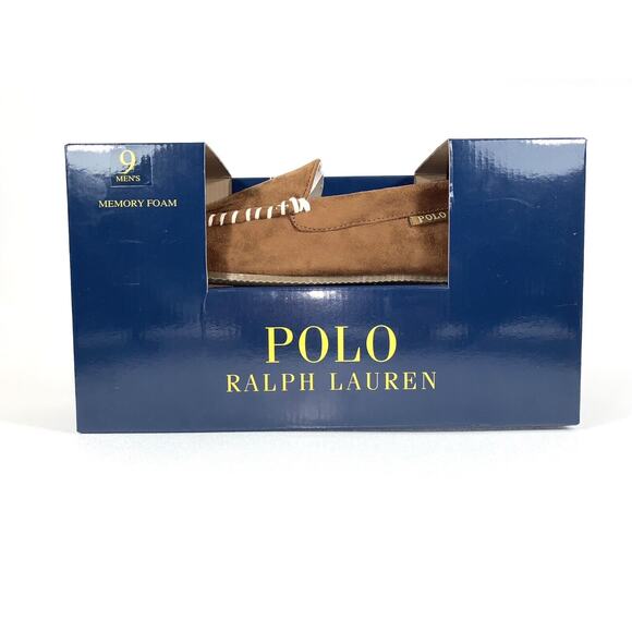 Polo Ralph Lauren Tan Suede Slippers SMF2540ARL Men's Size 9 - Picture 1 of 10